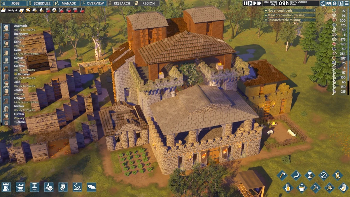 Персонажи в средневековом симуляторе Going Medieval начнут страдать от недоедания