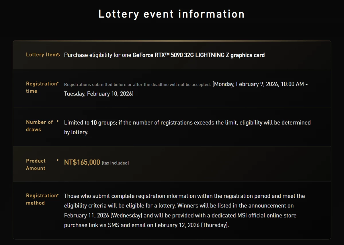 MSI подтвердила цену RTX 5090 Lightning Z в $5200