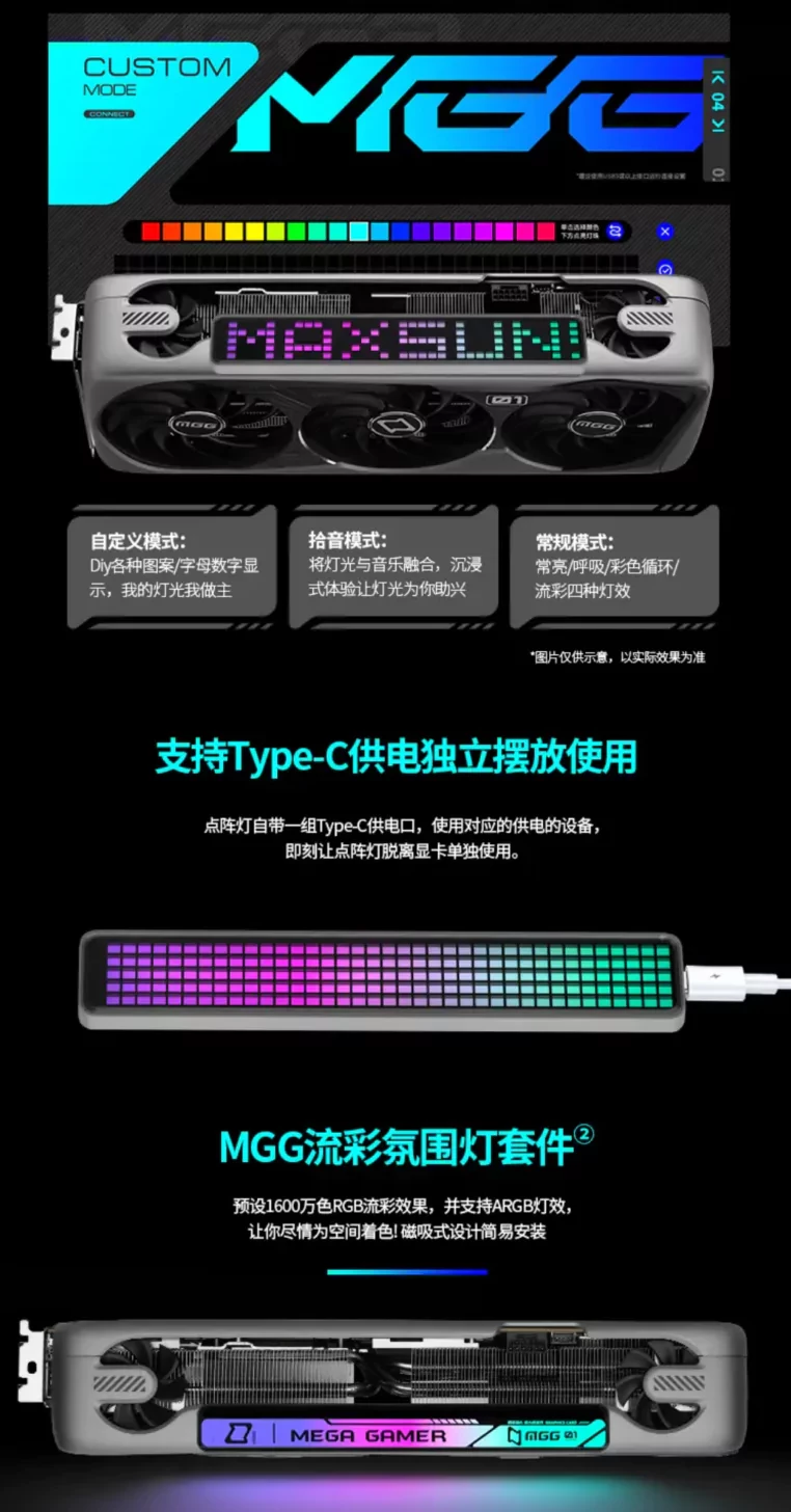 Видеокарты Maxsun MGG охлаждаются пятью вентиляторами Видеокарты Maxsun MGG охлаждаются пятью вентиляторами
