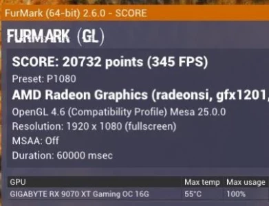 AMD RX 9070 XT равна RTX 4080 в стресс-тесте FurMark, но невероятно холодная AMD RX 9070 XT равна RTX 4080 в стресс-тесте FurMark, но невероятно холодная