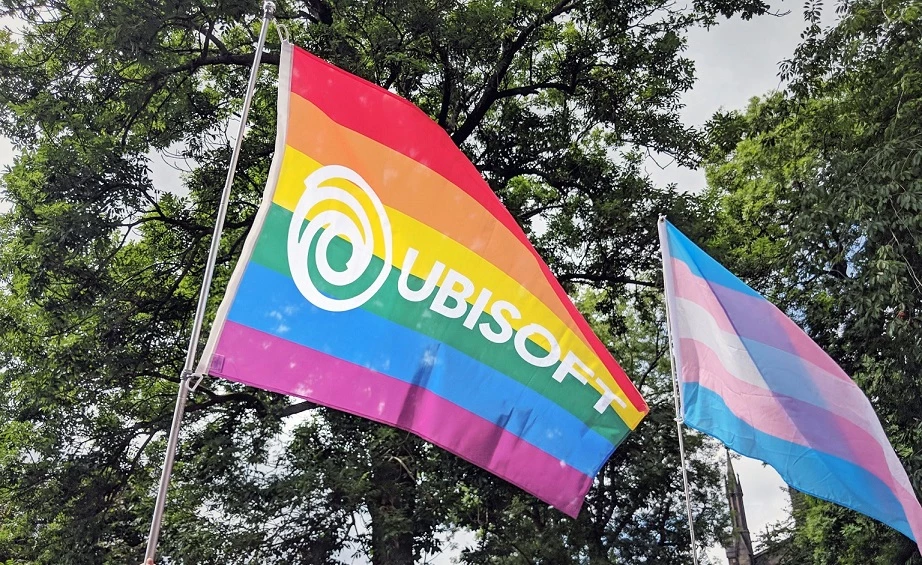 Флаг лгбт с логотипом ubisoft
