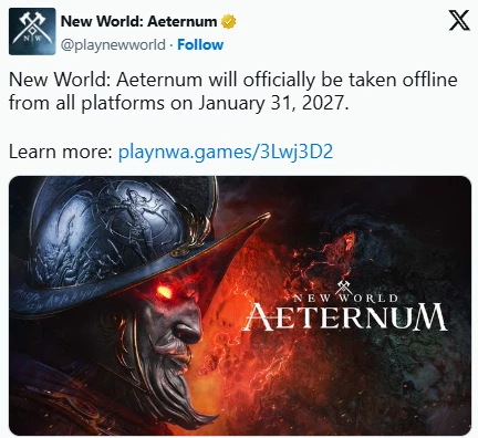 Закат Этернума — Amazon закроет New World и отключит серверы в 2027 году