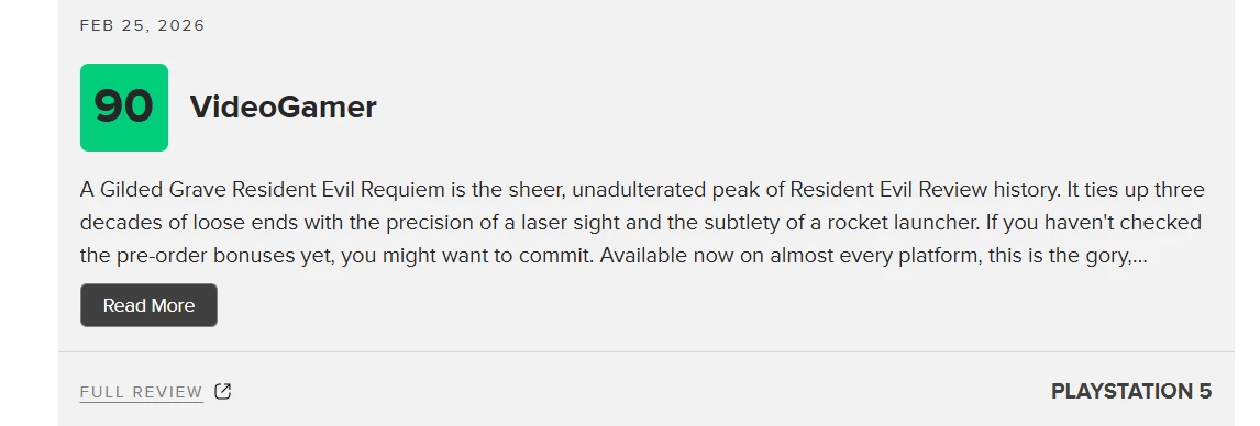 Искусственный интеллект против критиков — фейковый обзор Resident Evil Requiem добрался даже до Metacritic