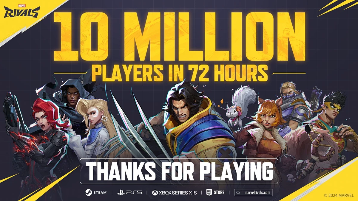 10 миллионов игроков за 72 часа — NetEase подвела первые итоги релиза Marvel Rivals 10 миллионов игроков за 72 часа — NetEase подвела первые итоги релиза Marvel Rivals