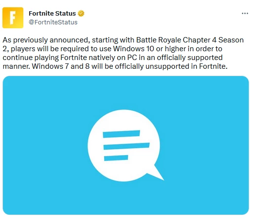 Пользователи Windows 7 и 8 теперь не смогут сыграть в Fortnite Пользователи Windows 7 и 8 теперь не смогут сыграть в Fortnite