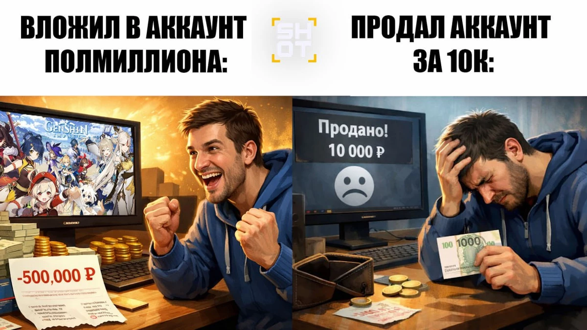 История игрока в Genshin Impact, который набрал кредитов для круток на полмиллиона, попытался сменить гражданство, а в итоге продал аккаунт за 10 000 рублей