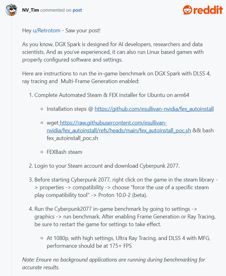 Все-таки достоин! NVIDIA DGX Spark заставили работать с DLSS 4 в Cyberpunk 2077