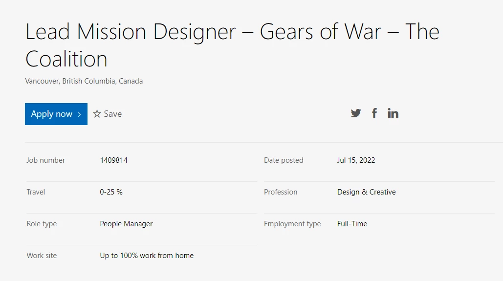 Судя по вакансиям, новая игра по франшизе Gears of War уже в разработке Судя по вакансиям, новая игра по франшизе Gears of War уже в разработке
