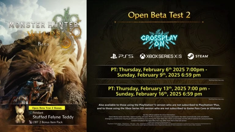 Второе ОБТ Monster Hunter Wilds пройдет в феврале Второе ОБТ Monster Hunter Wilds пройдет в феврале