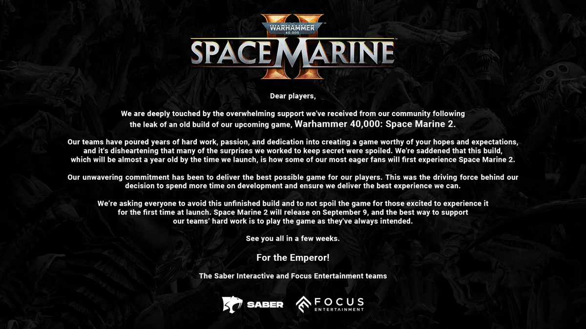 Да, Warhammer 40,000: Space Marine 2 утекла в сеть, но это старый билд Да, Warhammer 40,000: Space Marine 2 утекла в сеть, но это старый билд