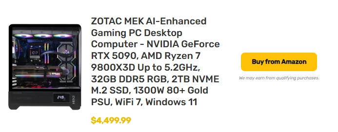 Цена одной RTX 5090 скоро превысит цену готовой сборки с RTX 5090 внутри