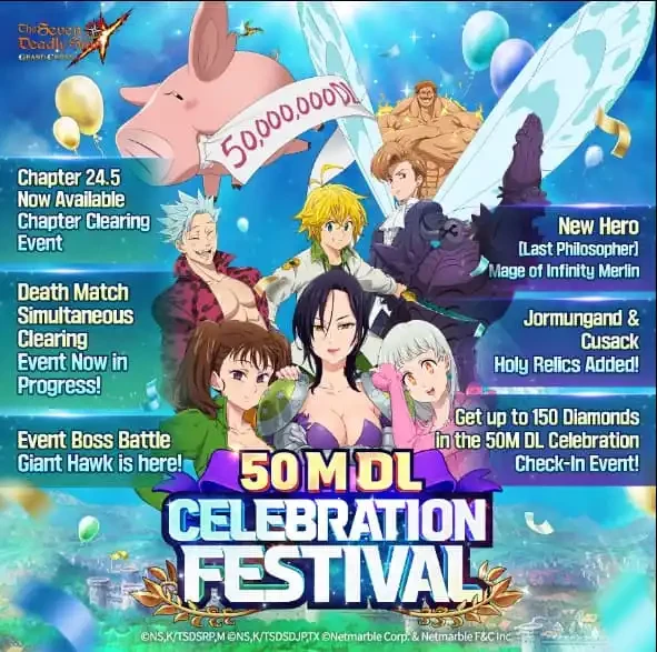 MMORPG The Seven Deadly Sins: Grand Cross (Семь смертных грехов) празднует 50 млн загрузок MMORPG The Seven Deadly Sins: Grand Cross (Семь смертных грехов) празднует 50 млн загрузок