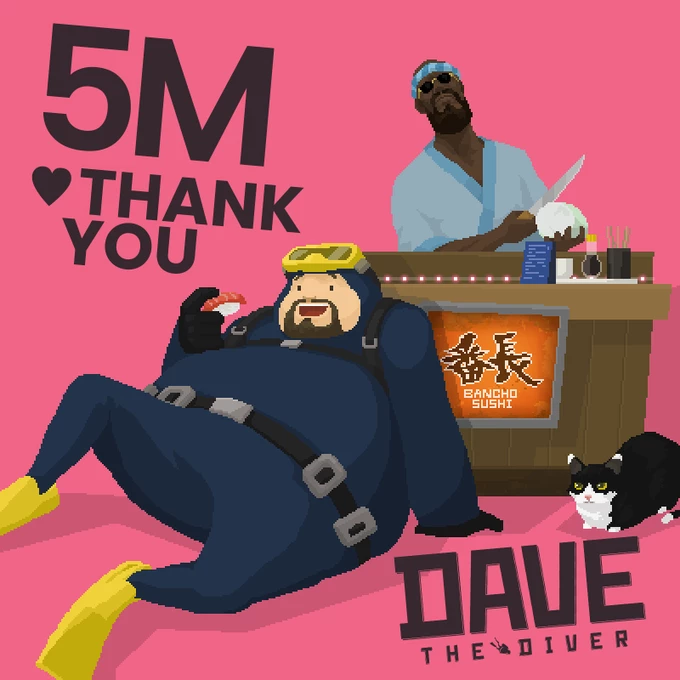 Продажи Dave the Diver достигли пяти миллионов копий