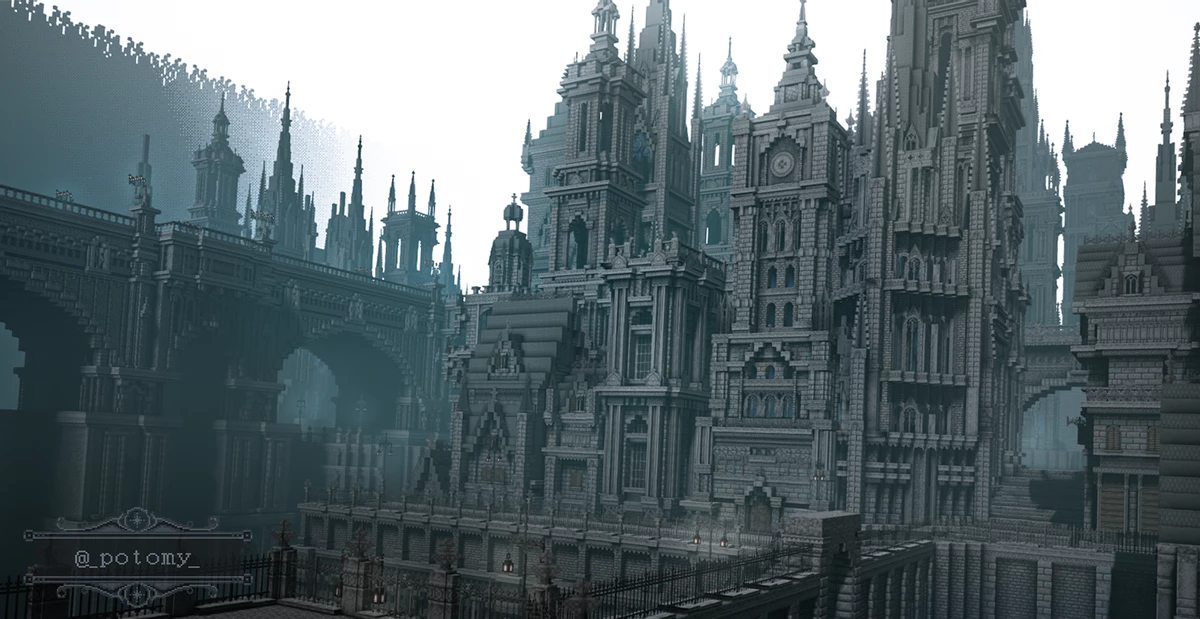Фанат воссоздал Ярнам из Bloodborne в Minecraft Фанат воссоздал Ярнам из Bloodborne в Minecraft