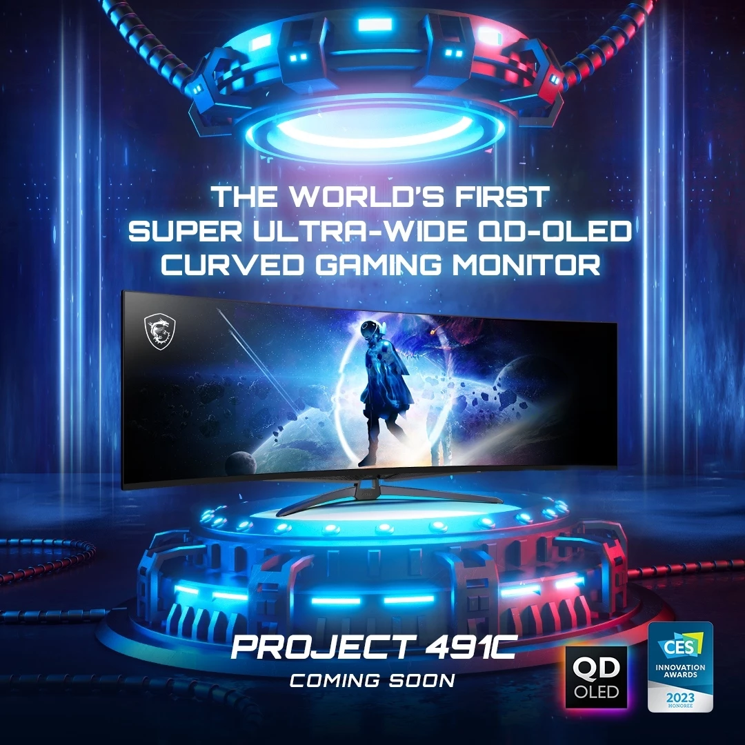Первый в мире сверхширокий QD-OLED монитор в тизере MSI Первый в мире сверхширокий QD-OLED монитор в тизере MSI