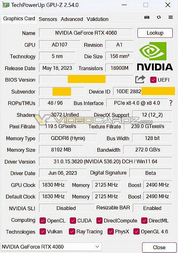 NVIDIA RTX 4060 протестировали в 3Dmark, и она до 23% быстрее, чем RTX 3060 NVIDIA RTX 4060 протестировали в 3Dmark, и она до 23% быстрее, чем RTX 3060