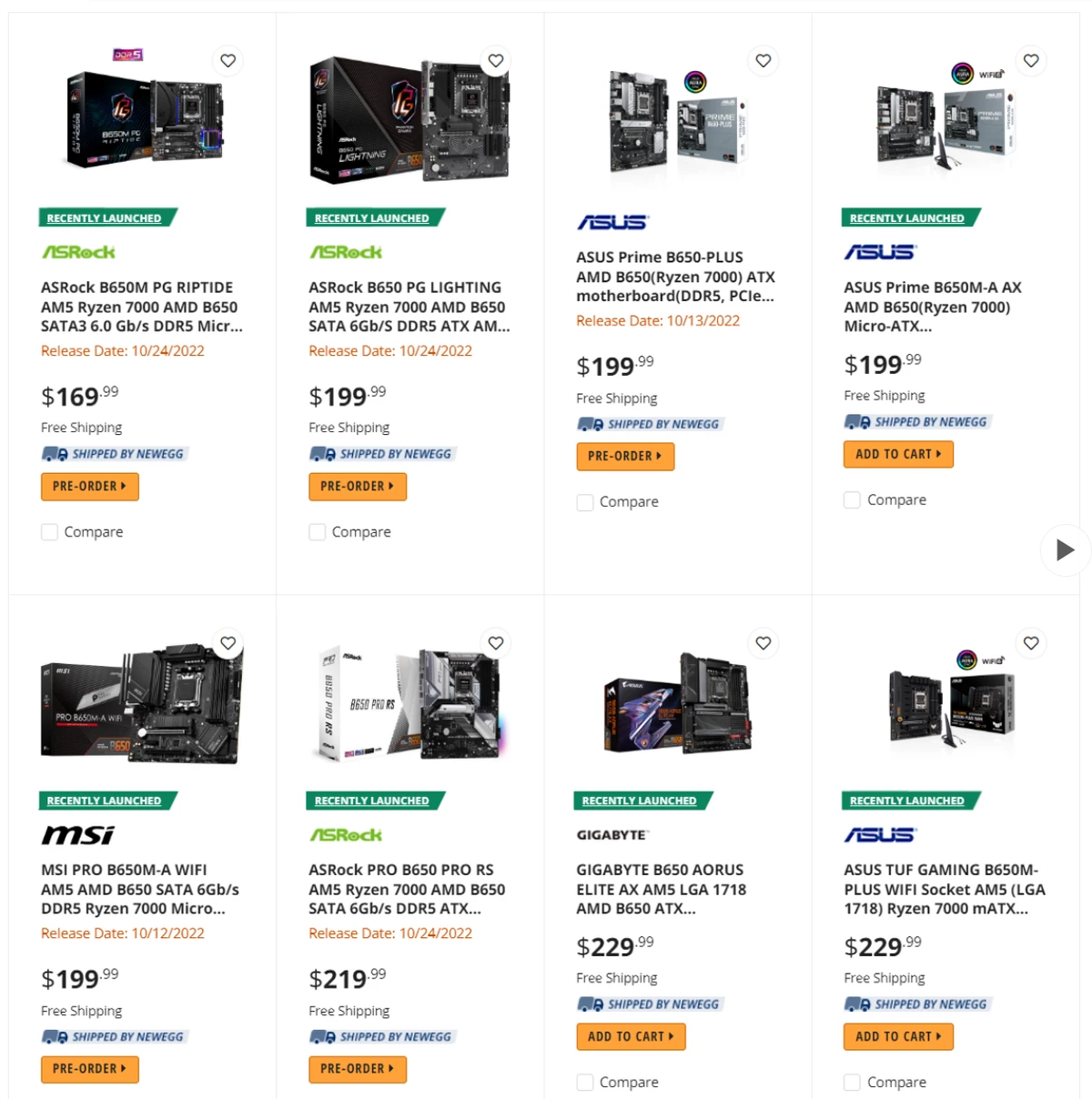 Цены на материнские платы AMD AM5 с B650 варьируются от 169 до 449 долларов Цены на материнские платы AMD AM5 с B650 варьируются от 169 до 449 долларов