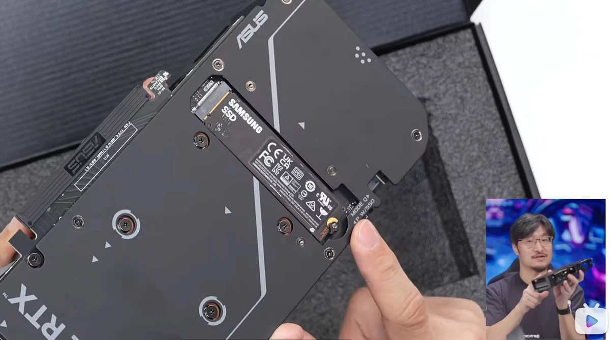 ASUS подключили RTX 4090 в слот M.2 на RTX 4060 Ti ASUS подключили RTX 4090 в слот M.2 на RTX 4060 Ti