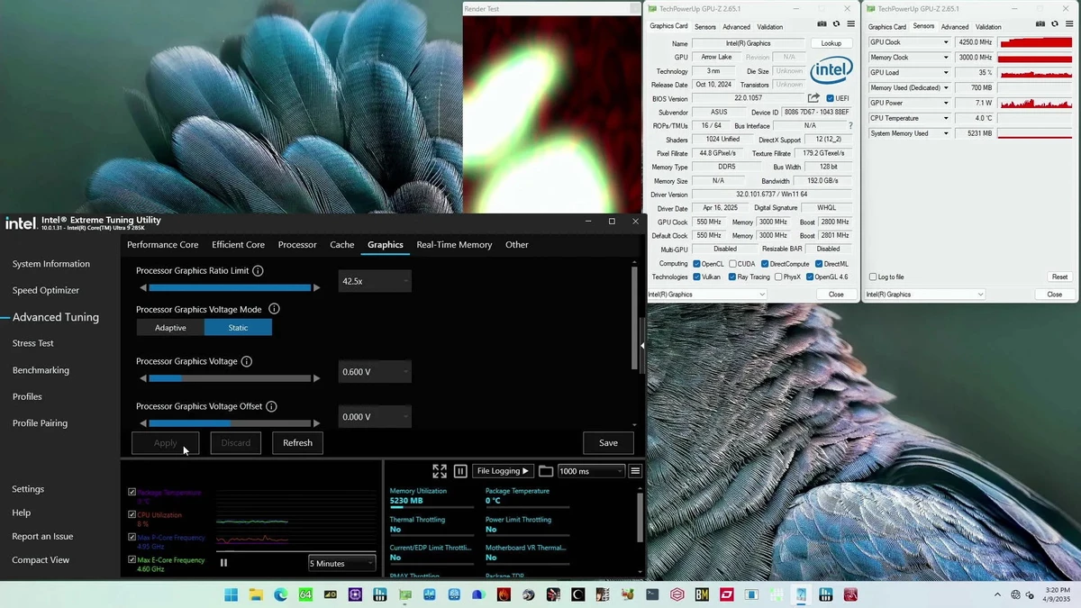 Новый мировой рекорд по разгону ГПУ — 4250 МГц на встройке Intel Core Ultra 9 285K