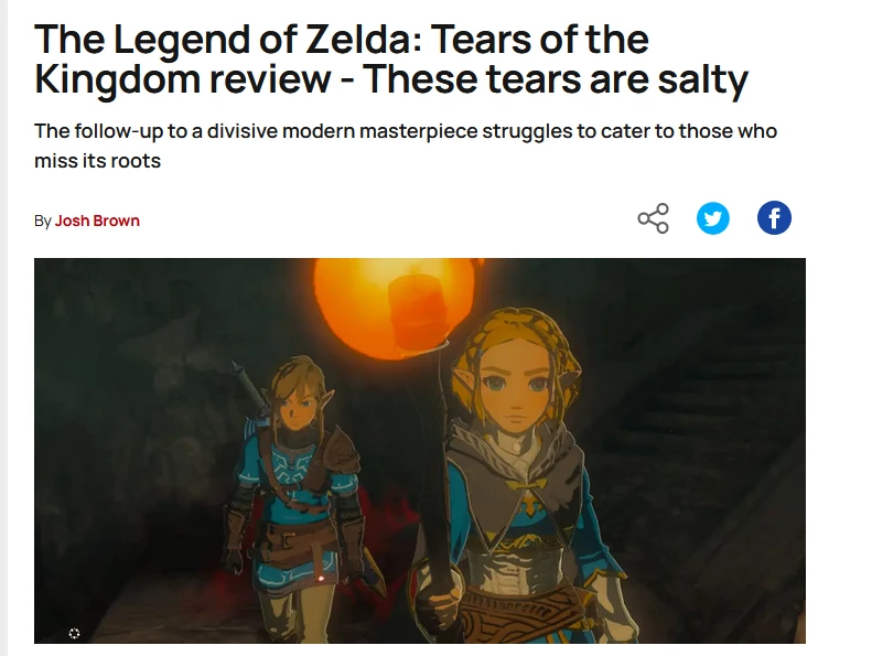 За смелость надо платить — фанатики Зельды обрушились с критикой на редактора Gfinity За смелость надо платить — фанатики Зельды обрушились с критикой на редактора Gfinity