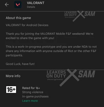 В Google Play была обнаружена страница Valorant Mobile для закрытого тестирования В Google Play была обнаружена страница Valorant Mobile для закрытого тестирования