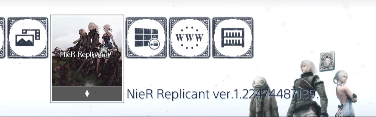 NieR Replicant ver.1.22474487139… — Тема для PS4 и набор аватаров с папой-Ниером NieR Replicant ver.1.22474487139… — Тема для PS4 и набор аватаров с папой-Ниером