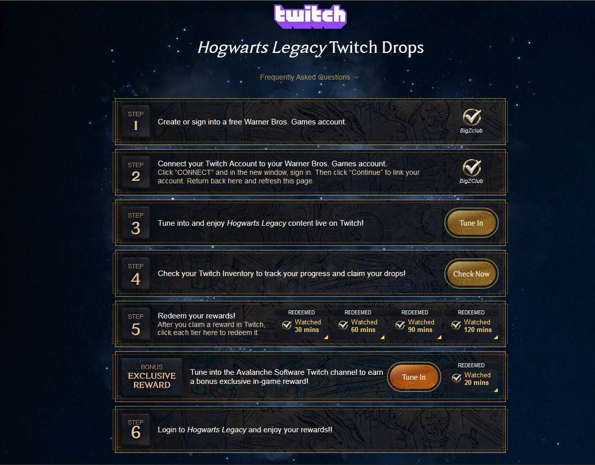 Как добавить награды Hogwarts Legacy с Twitch-дропсов на аккаунт Как добавить награды Hogwarts Legacy с Twitch-дропсов на аккаунт