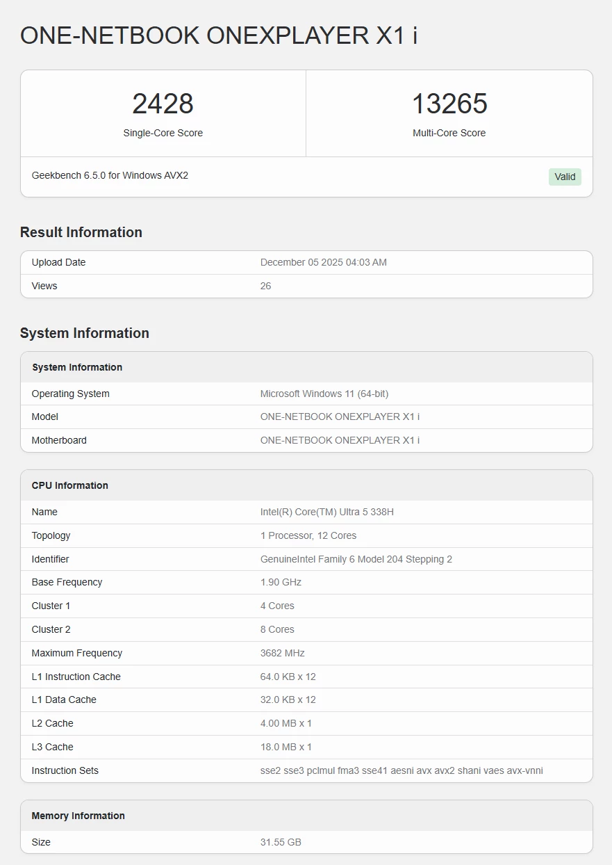 OneXPlayer X1 — первая портативная консоль на Intel Core Ultra 5 338H