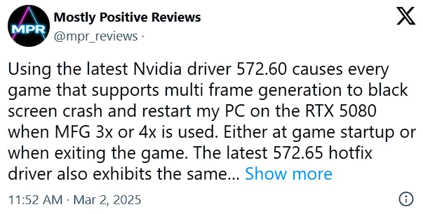 Новая версия драйверов NVIDIA не помогает решить проблемы черных экранов у многих пользователей Новая версия драйверов NVIDIA не помогает решить проблемы черных экранов у многих пользователей