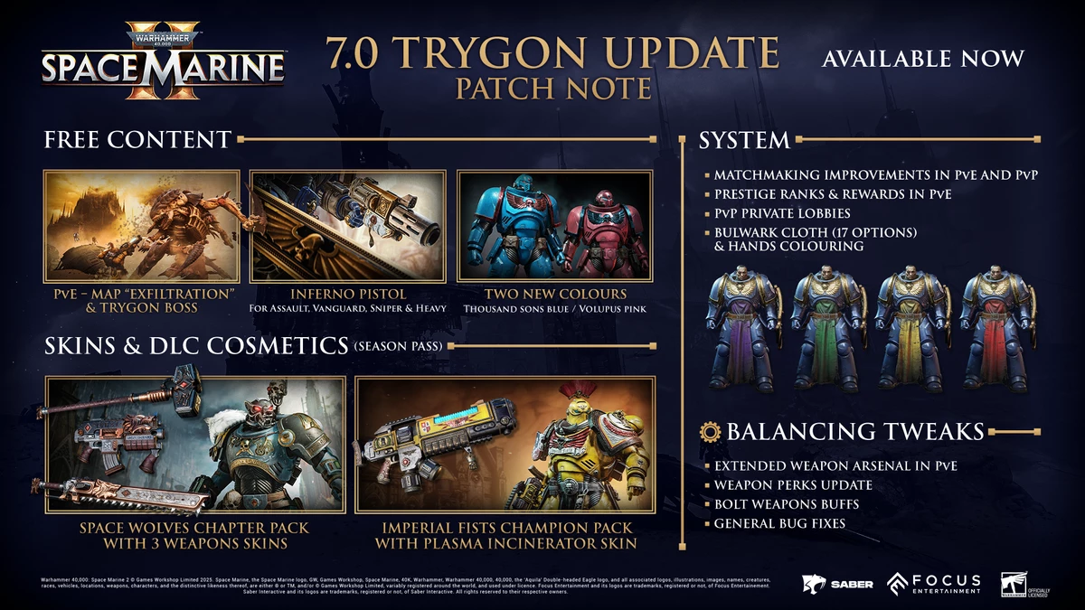 Экшен Warhammer 40,000: Space Marine 2 получил крупный апдейт