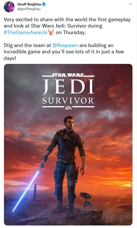 Геймплей Star Wars Jedi: Survivor покажут на TGA 2022 Геймплей Star Wars Jedi: Survivor покажут на TGA 2022