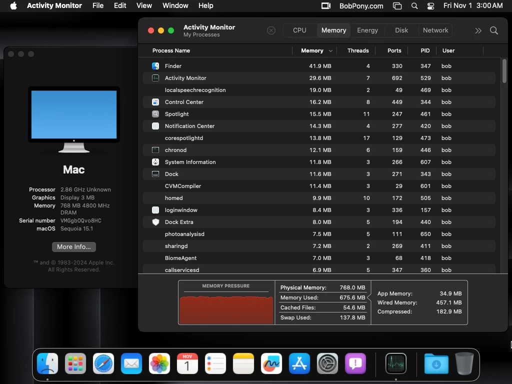 macOS Sequoia работает даже с 1 Гб оперативки, но требует место для свапа данных на SSD/HDD macOS Sequoia работает даже с 1 Гб оперативки, но требует место для свапа данных на SSD/HDD