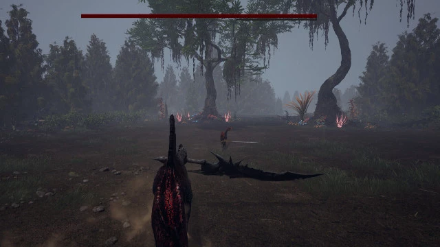 Демонстрация игрового процесса экшена Dinoblade — соулслайка про динозавров с мечами