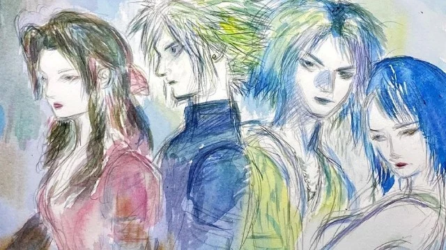 Редкая работа Йошитаки Амано, посвященная кроссоверу Final Fantasy 7 и 10 была продана за 8000 долларов