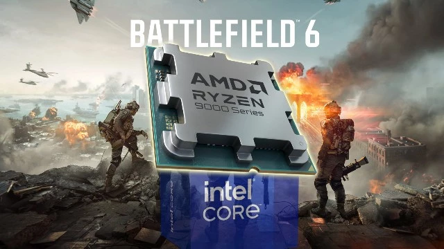 AMD Ryzen 7 9800X3D уничтожает Intel в Battlefield 6